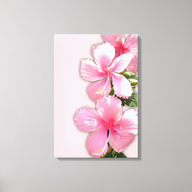 Pink Hibiscus Wrapped Canvas Print (Front)