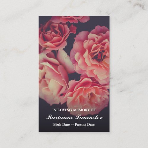 Pink Hidrangea  Memorial Funeral Prayer cards