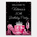Pink High Heel Shoe Any Number Birthday Welcome Foam Board