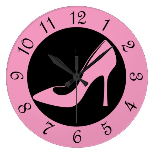 Pink High Heel Shoe Clock | Zazzle