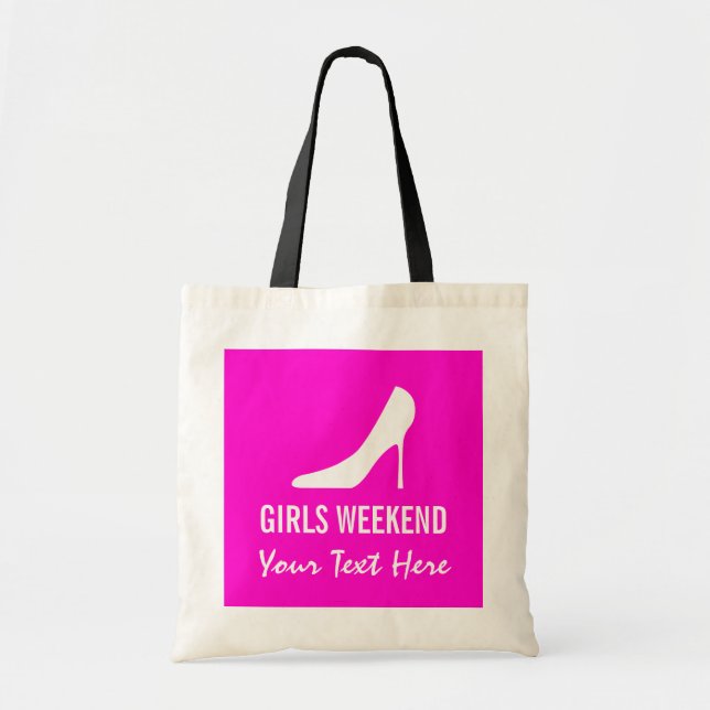 Pink high heel shoes girls weekend tobag tote bag (Front)