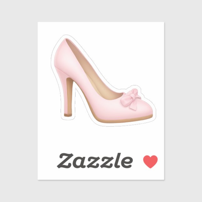 Pink High Heel with Bow Emoji Sticker (Sheet)