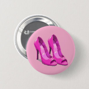 Pink High Heels 64-Bit Pixel Art Style Button