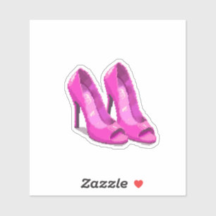 Pink High Heels 64-Bit Pixel Art Style Sticker