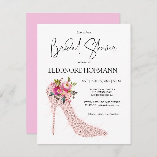 Pink High Heels Bridal Shower Invitation