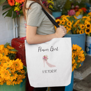 Pink High Heels Bridal Shower Tote Bags