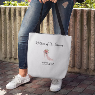 Pink High Heels Bridal Shower Tote Bags