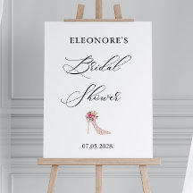 Pink High Heels Bridal Shower Welcome 