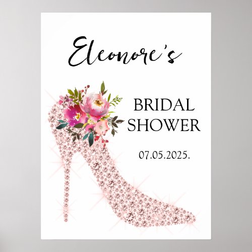 Pink High Heels Bridal Shower Welcome  Poster