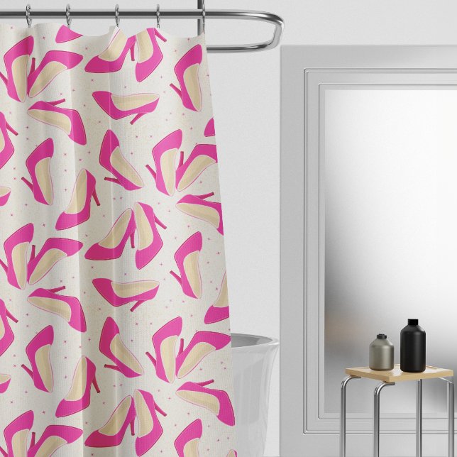 Pink High Heels Shower Curtain