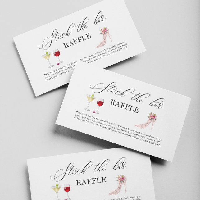 Pink High Heels Stock the bar Bridal Shower  Enclosure Card (Creator Uploaded)