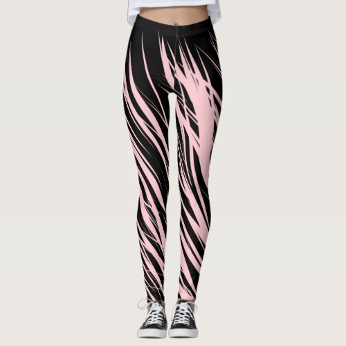 Pink High Leaves Leggings