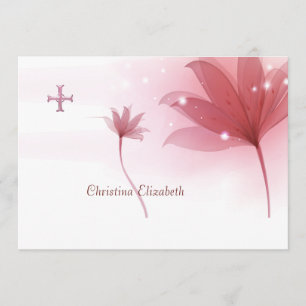 Pink High Personalized Religious Thank You Card