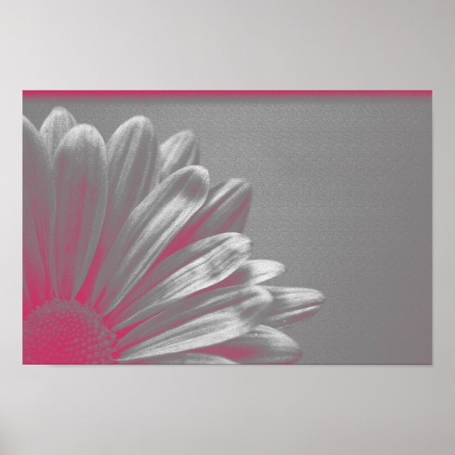Pink Highlighted Flower Poster (Front)