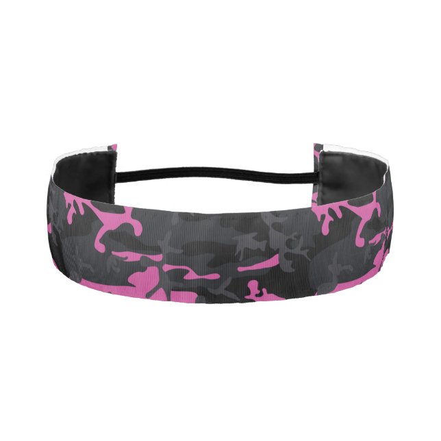 Pink Highlights Camo Athletic Headband (Front)