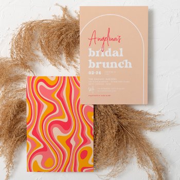 Pink Hippie Boho Modern Arch Brunch Bridal Shower Invitation by Cali_Graphics at Zazzle