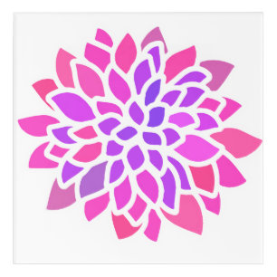 Pink Hippie Flower Retro Modern Acrylic Print