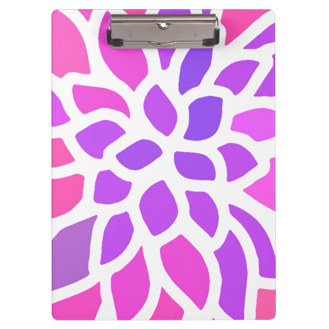 Pink Hippie Flower Retro Modern Clipboard (Front)
