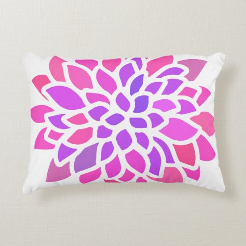 Pink Hippie Flower Retro Modern Decorative Pillow