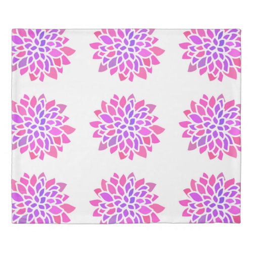 Pink Hippie Flower Retro Modern Duvet Cover