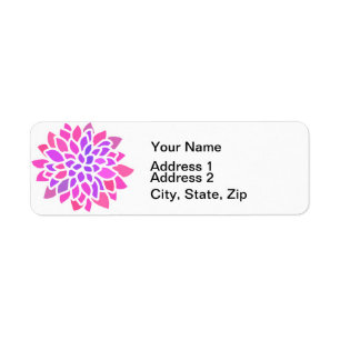 Pink Hippie Flower Retro Modern Label