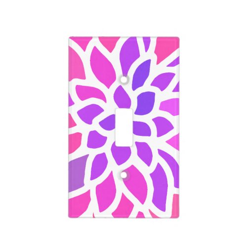 Pink Hippie Flower Retro Modern Light Switch Cover