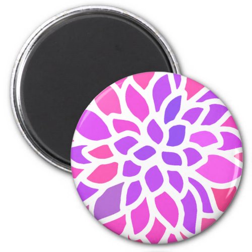 Pink Hippie Flower Retro Modern Magnet