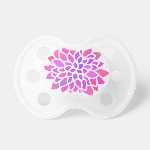 Pink Hippie Flower Retro Modern Pacifier