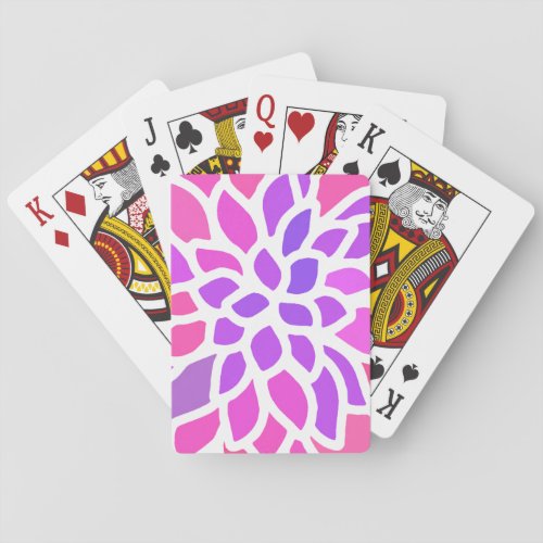 Pink Hippie Flower Retro Modern Playing Cards