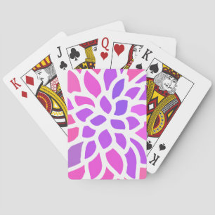 Pink Hippie Flower Retro Modern Poker Cards