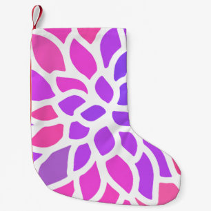 Pink Hippie Flower Retro Modern Small Christmas Stocking
