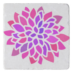 Pink Hippie Flower Retro Modern Trivet