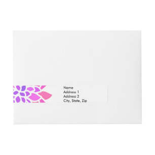 Pink Hippie Flower Retro Modern Wrap Around Address Label