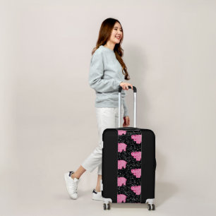 Pink Hippos Cute Hippopotamus Smiling Face Luggage