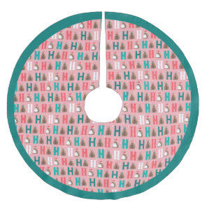 Pink Ho Ho Ho Armadillo Brushed Polyester Tree Skirt