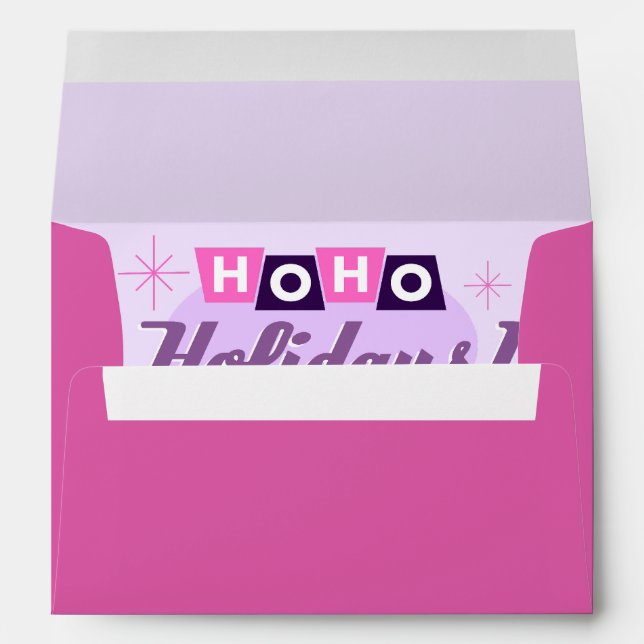 Pink Ho Ho Holidays Christmas Envelope (Back (Bottom))