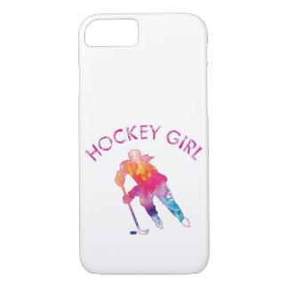 Pink Hockey Girl Player Watercolor iPhone 8/7 Case