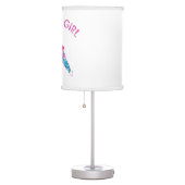 Pink Hockey Girl Player Watercolor Table Lamp (Right)
