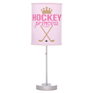 Pink Hockey Princess with Hockey Sticks Table Lamp