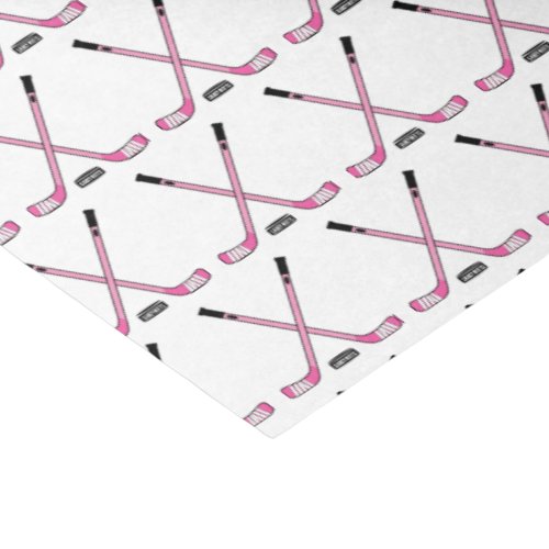 Pink Hockey Sticks and Puck Baby Girl Tissue Paper