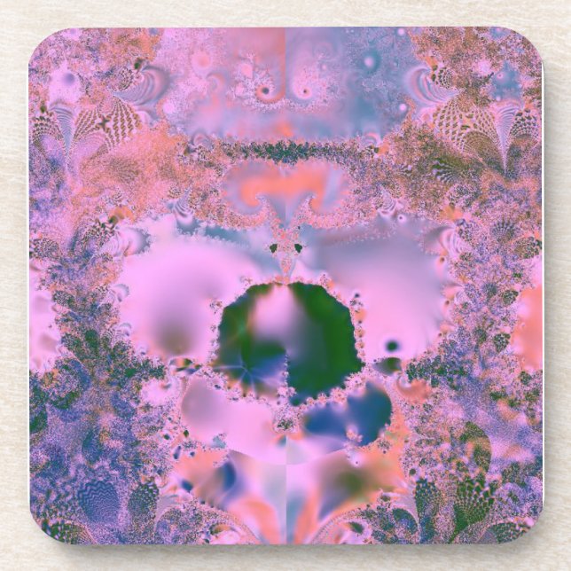 Pink Hole To Green Beverage Coaster (Front)