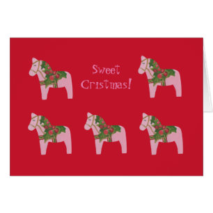Pink Holiday Horse Cards