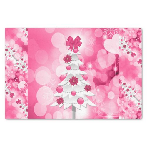 Pink Holiday Tree for a Girly Theme Tissue Paper