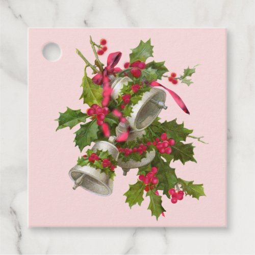 Pink Holly Berries Christmas Gift Tags