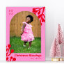 Pink Holly Berries Christmas Photo Arch Holiday Card