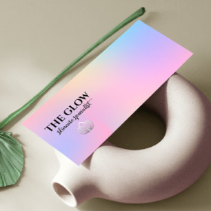 Pink Holographic Iridescent Esthetician Mini Business Card