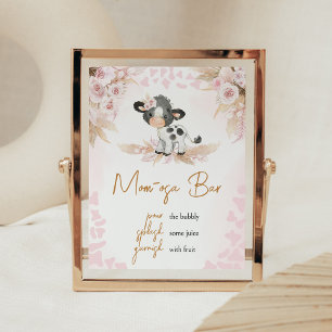 Pink Holy Cow Baby Shower Mom Osa Bar Poster