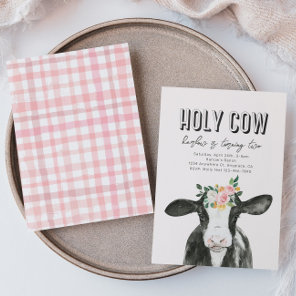 Pink Holy Cow Birthday Invitation | Cow Invitation