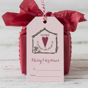 Pink Home Is Where the Heart Is To From Gift Tags