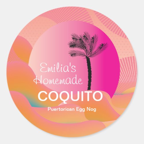 Pink Homemade Coquito Recipe Drink Classic Round Sticker